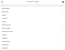 Tablet Screenshot of pleasuresforher.com